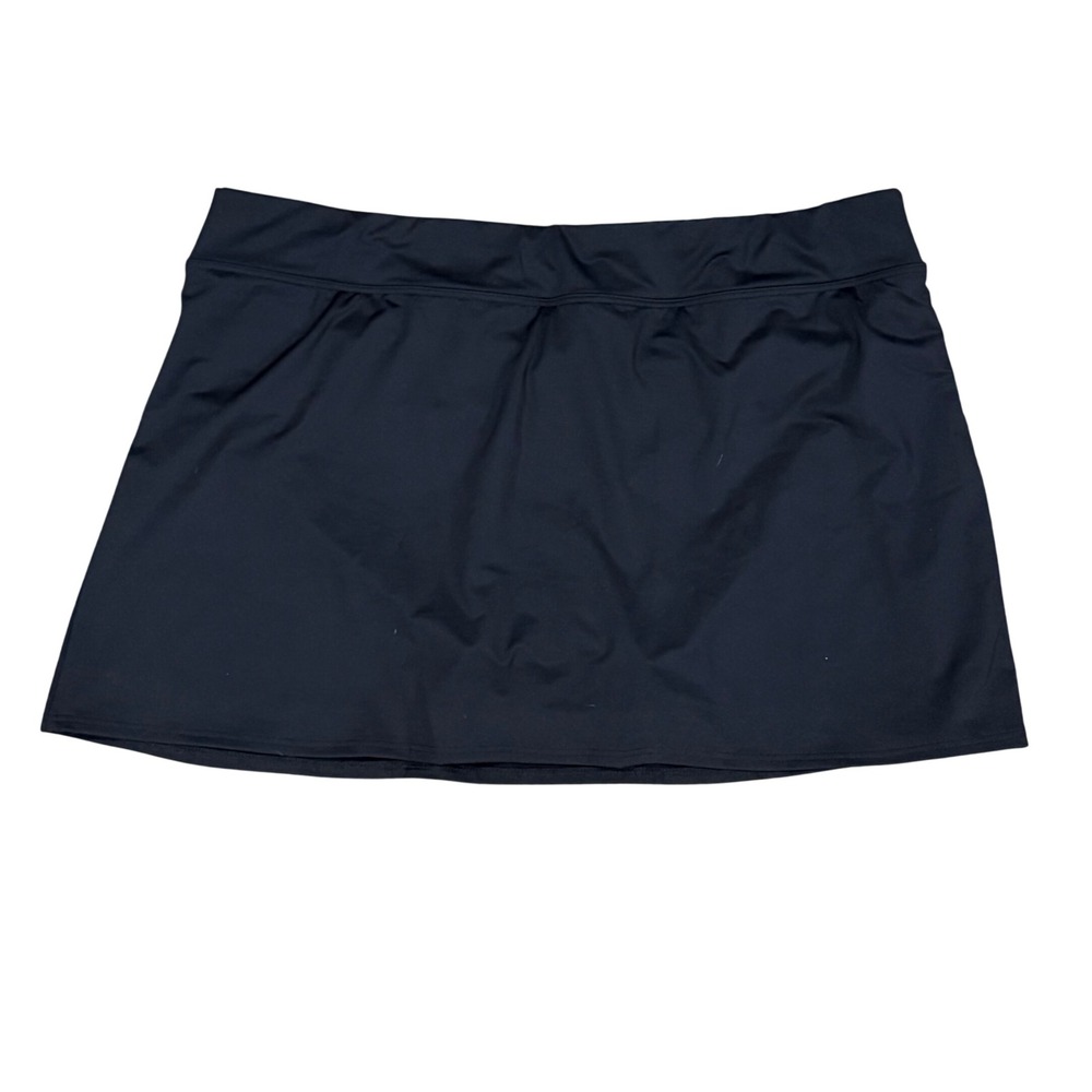 Lands End Women Black Swim Skirt Built-in Brief Size 18 Swimsuit Bottom